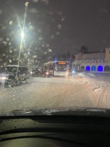 ДТП с участием рейсового автобуса 1А возле театра кукол
